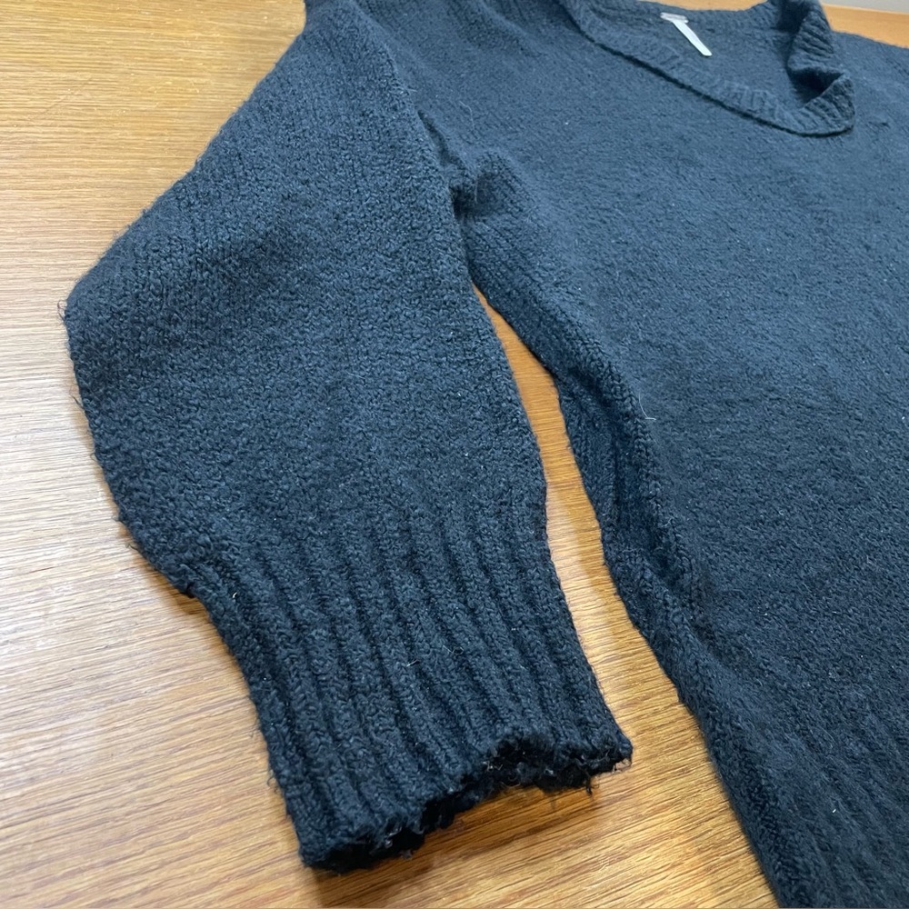 Free People Sweater Revolve Brookside Tunic Women’s Small Oversized Black Baggy - Picture 3 of 11